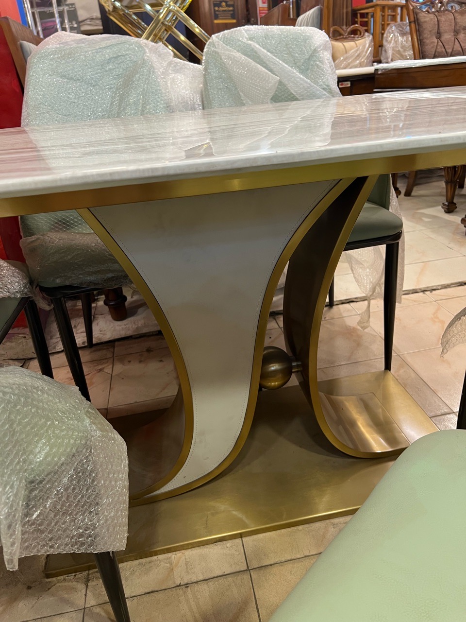 Modern White Dining Table view 7