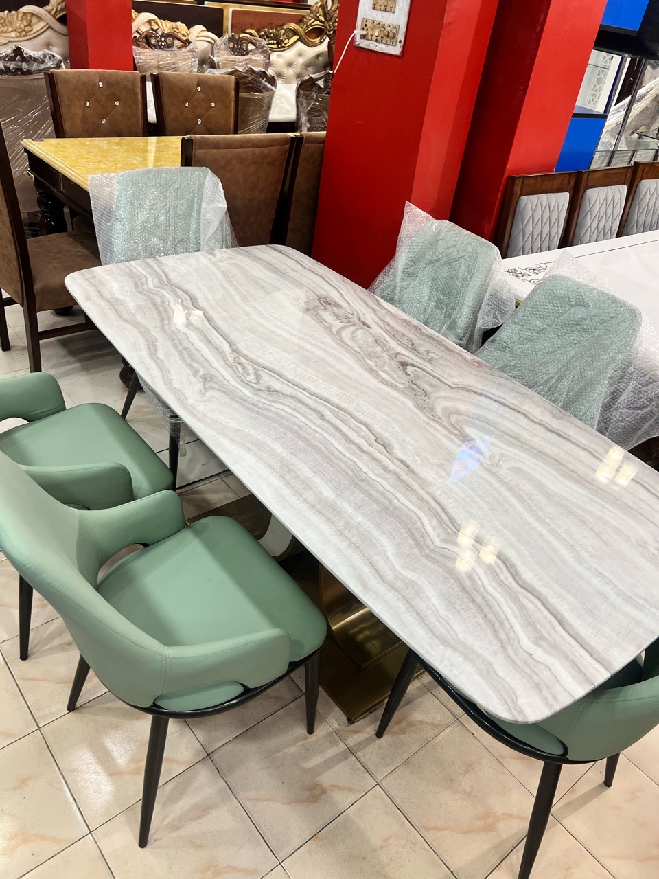 Modern White Dining Table view 6