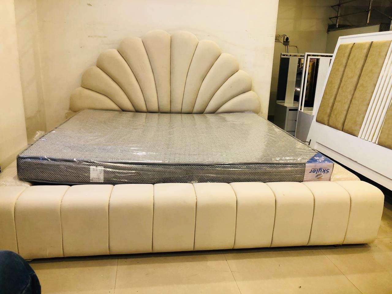 Modern White Bed view 3