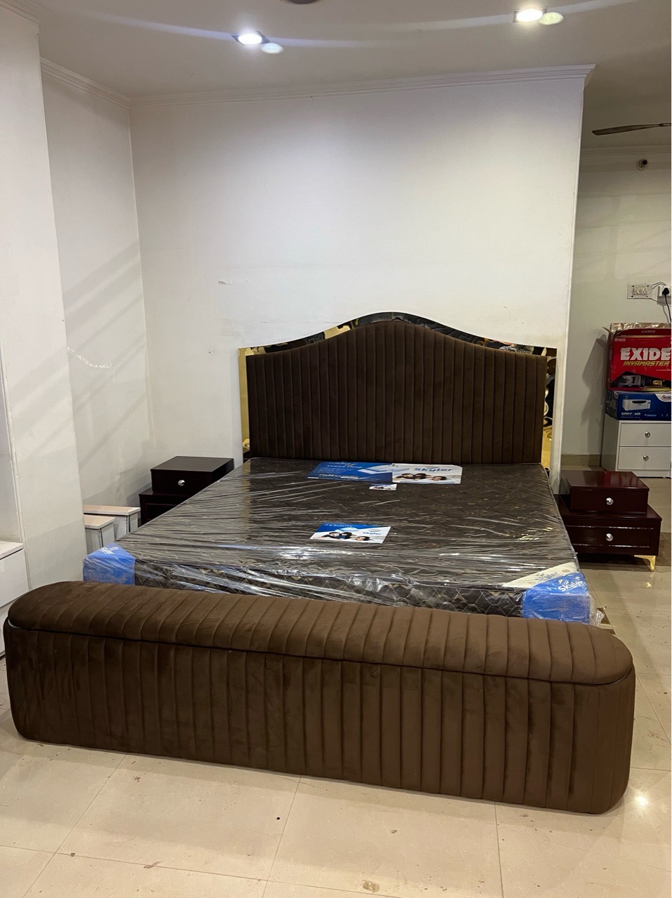 Modern Velvet Bed view 3