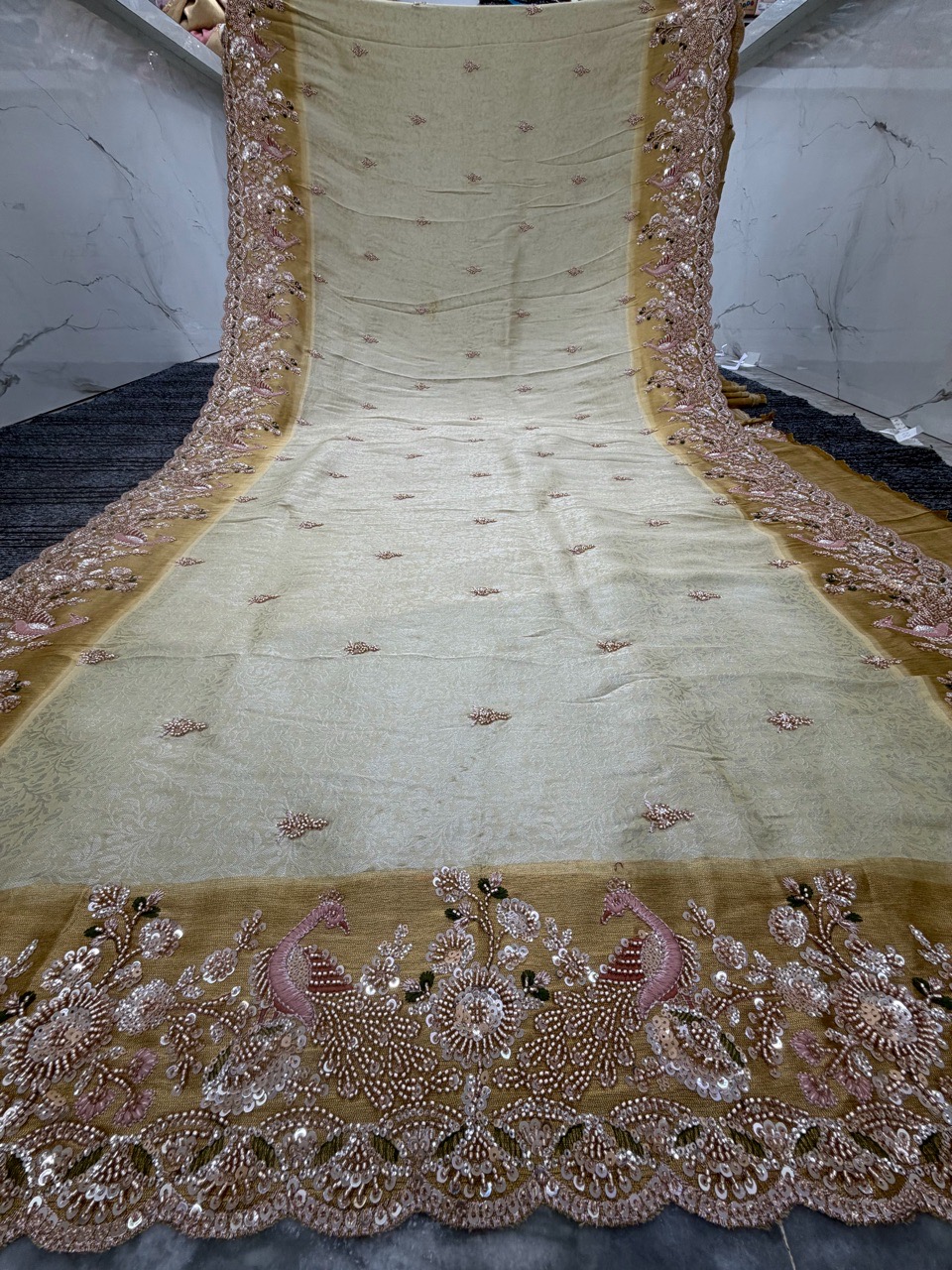 Elegant Embroidered Saree❤️ view 2