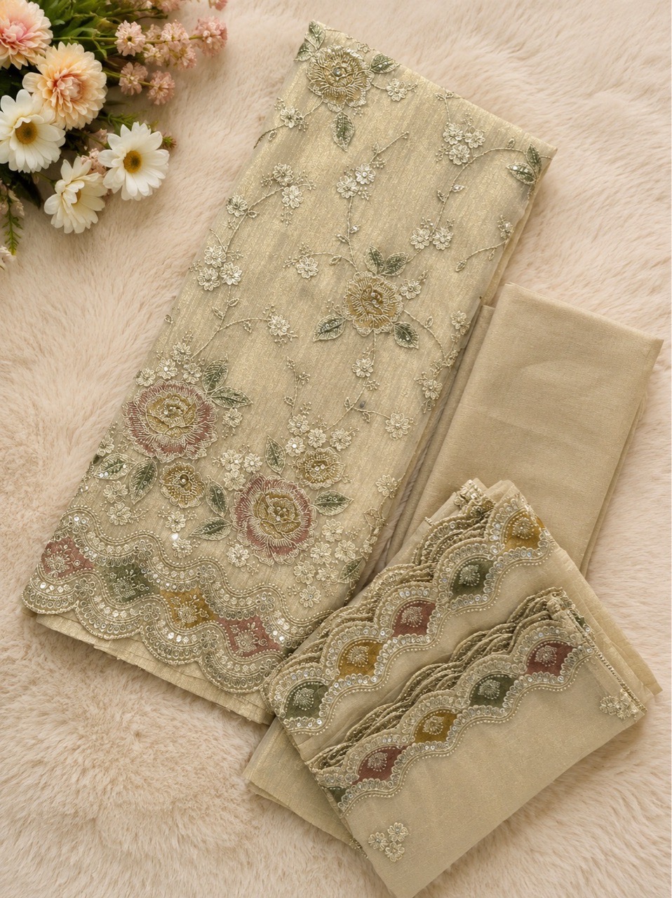 Pure Shimmer Crush 3 Pcs Unstitched Suit view 2