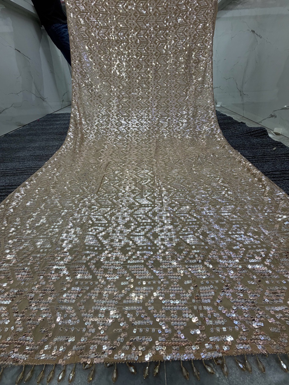 Elegant Sequin Saree✨ view 2