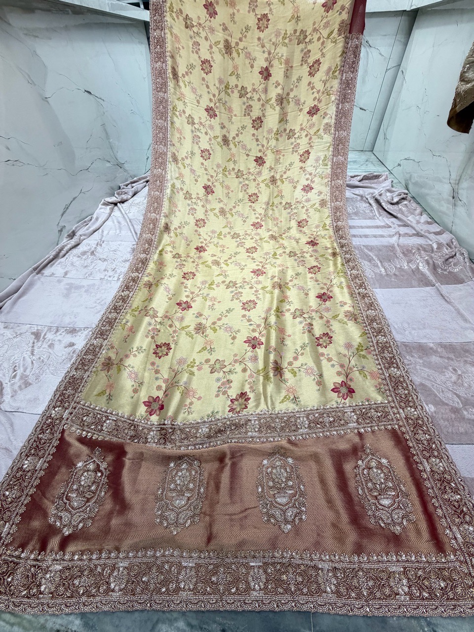 Elegant Floral Saree ✨ view 2