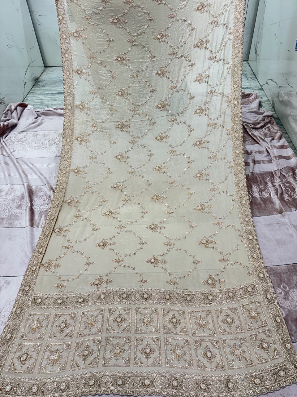 Elegant Embroidered Saree ✨🌸 view 2