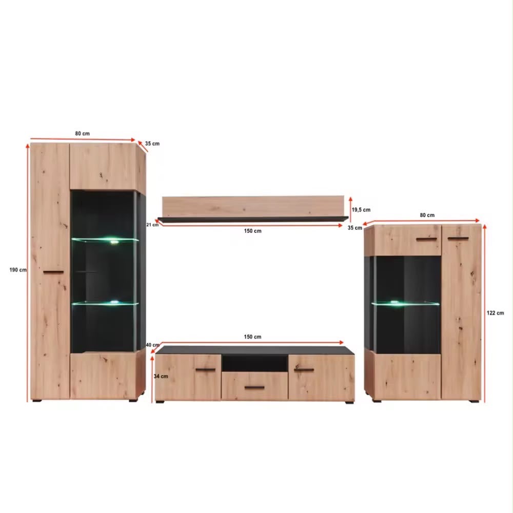 Modern FULL SIZW Wooden TV Unit view 3