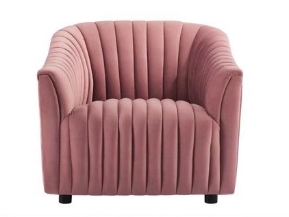 Pink Upholstered Accent Chair view 3