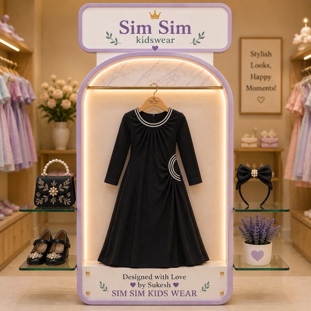 Kids Black Dress by Sukesh view 2