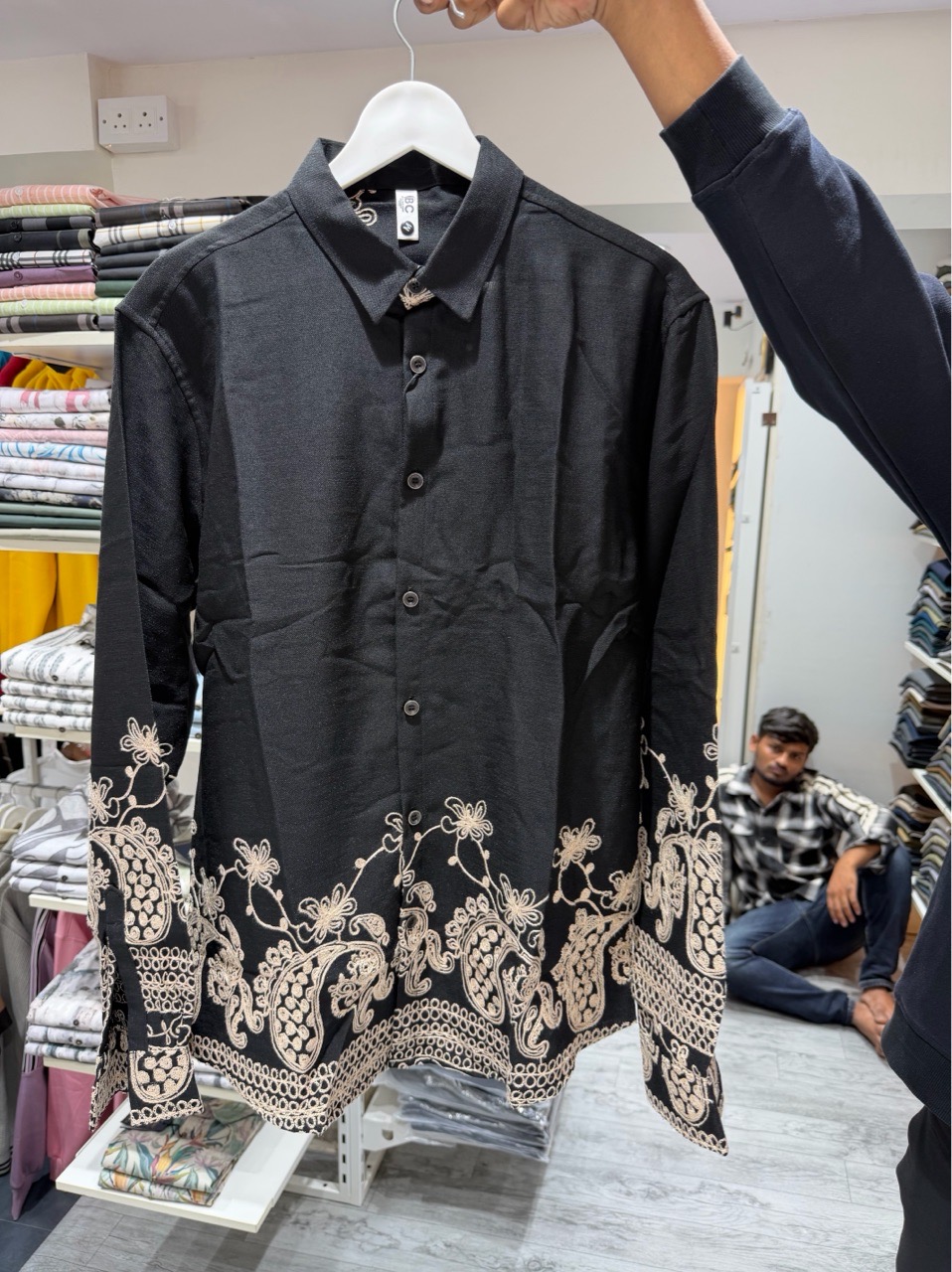 Embroidered Black Shirt