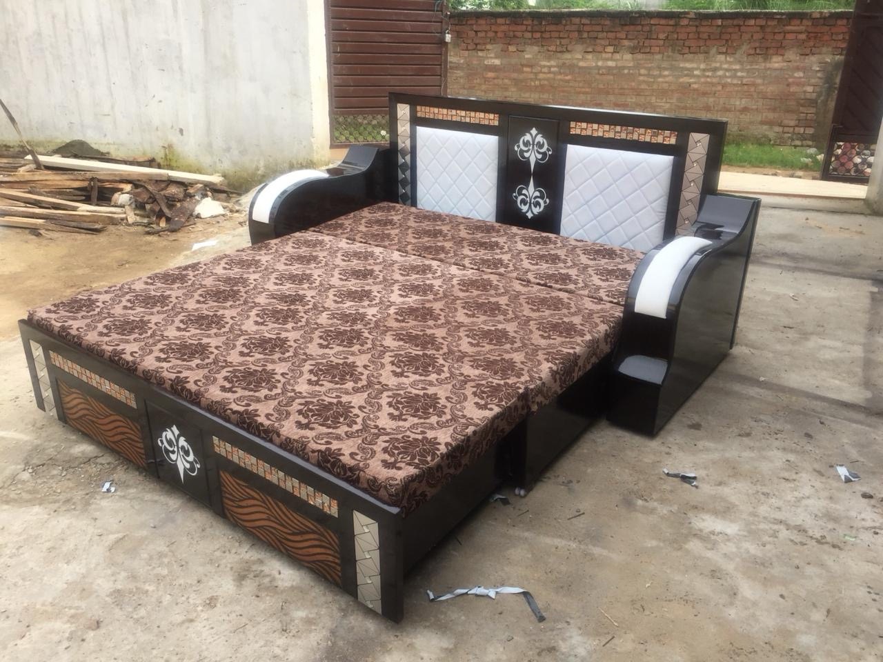 Elegant Wooden Sofa Bed view 3