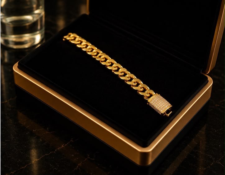 Italian Lock Gold Bracelet view 2