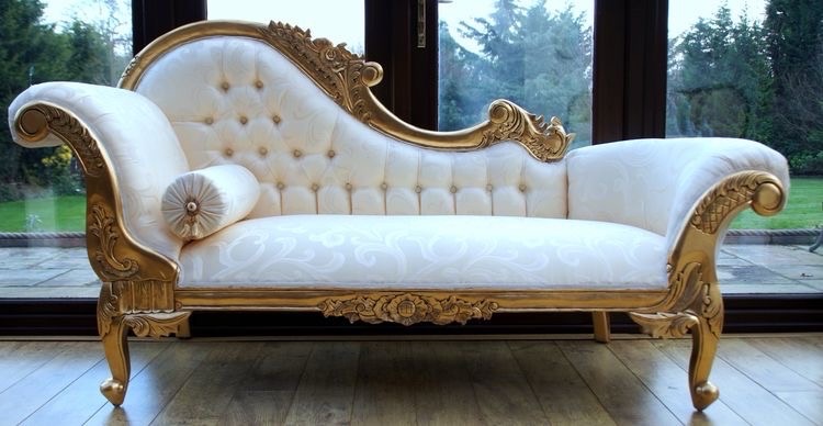 Luxury Gold Carved Couch view 2