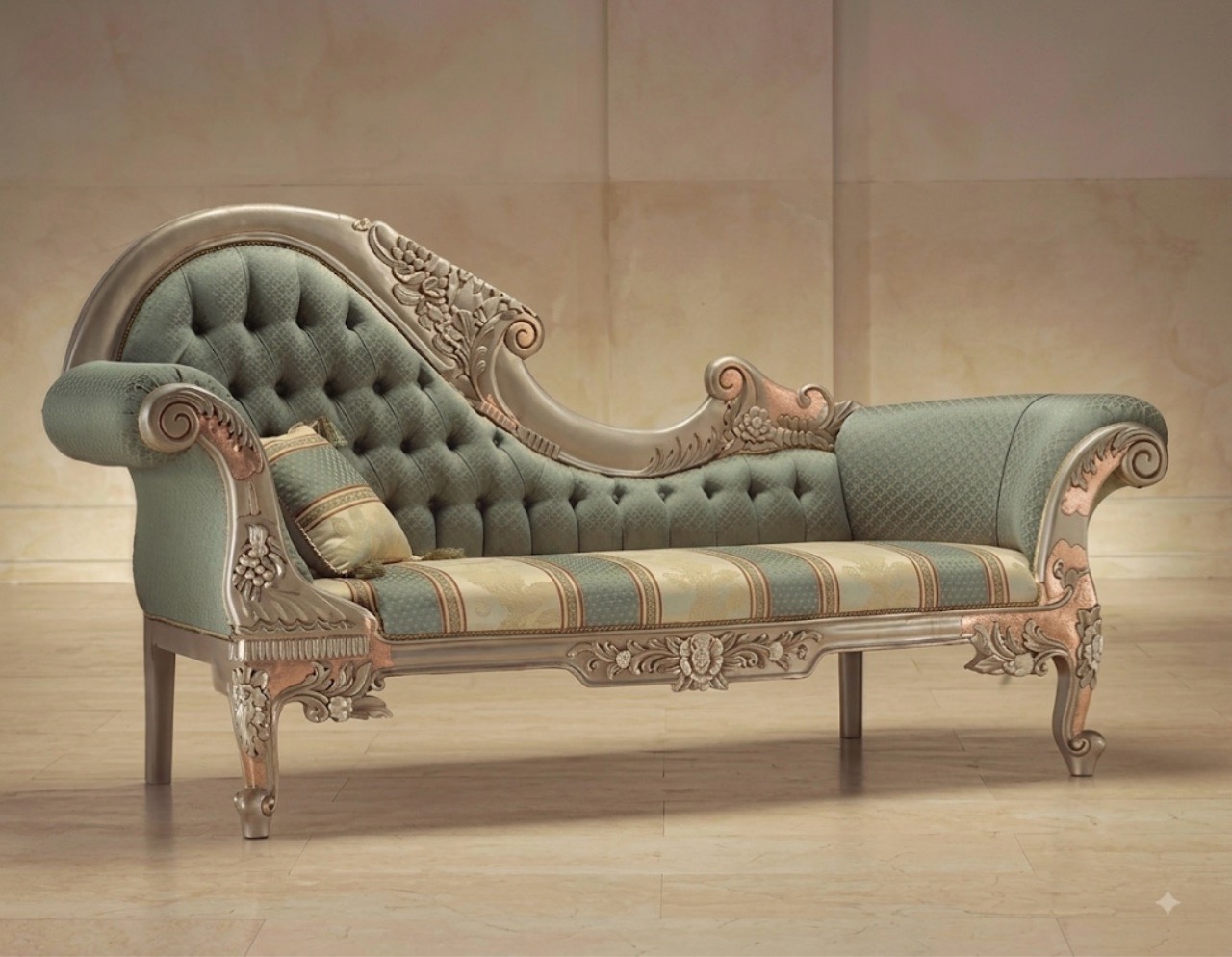 Elegant Carved Couch view 2