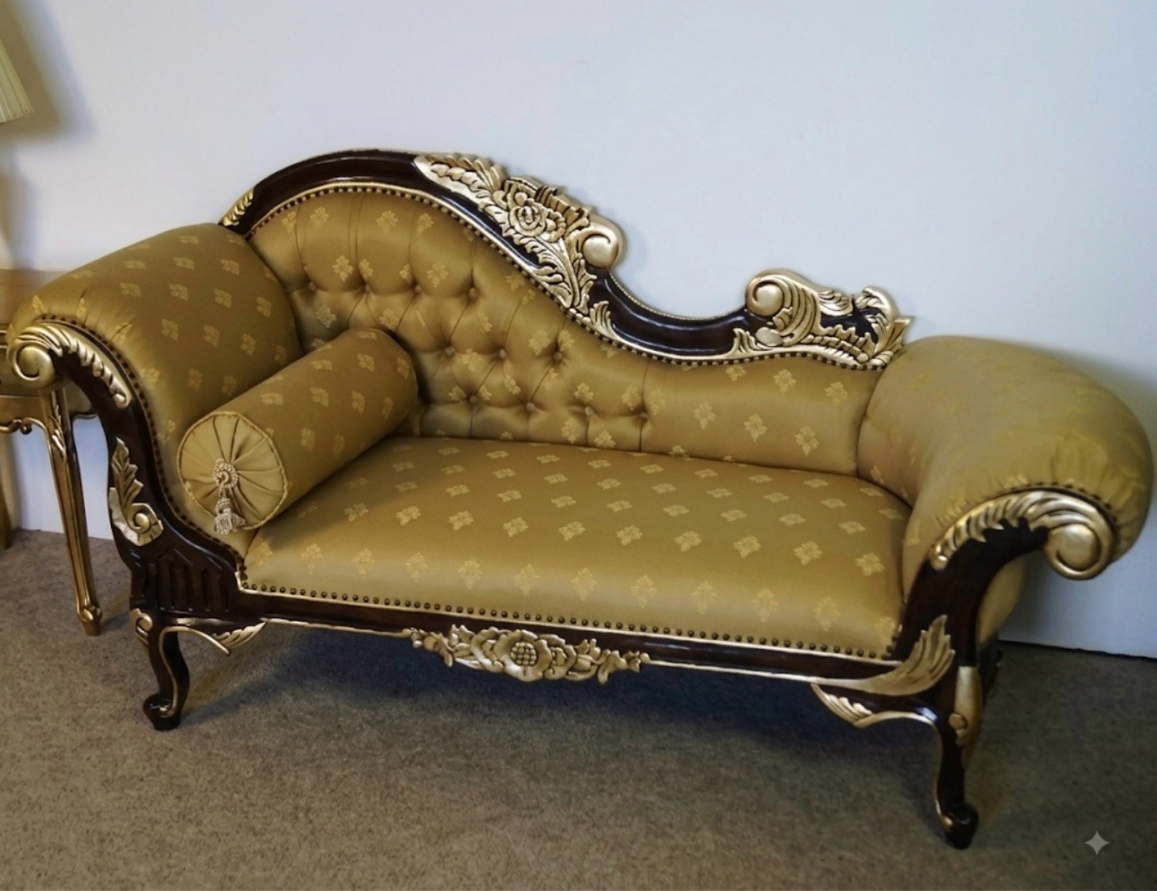 Elegant Carved Couch view 3