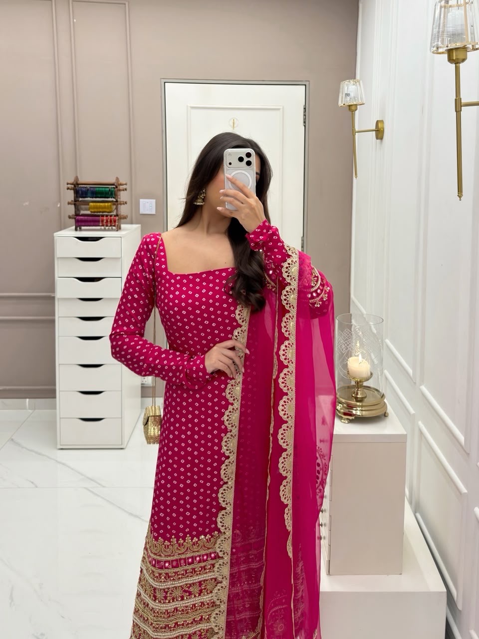 ‘Ada’ Suit set- Rani Pink