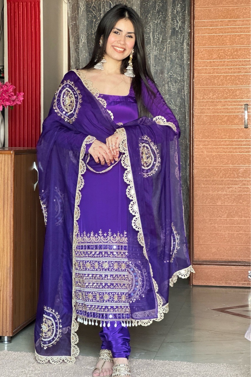 ‘Ada’ Light suit set- Purple- with sleeves