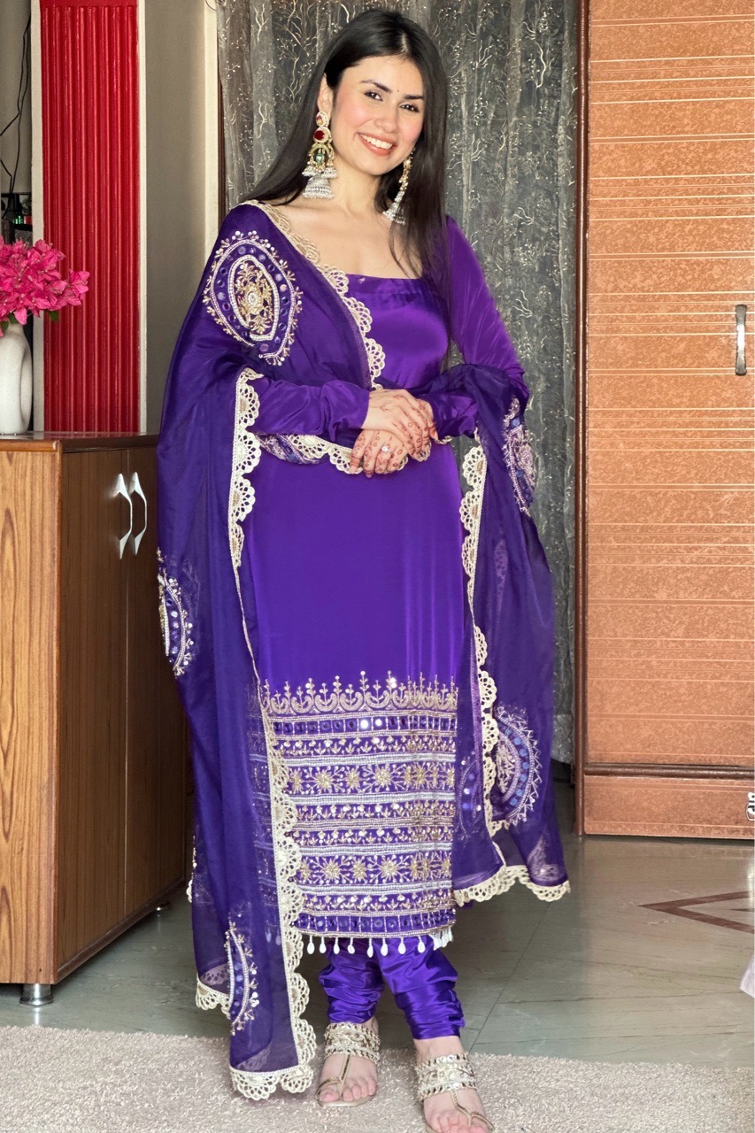 ‘Ada’ Light suit set- Purple- with sleeves view 5