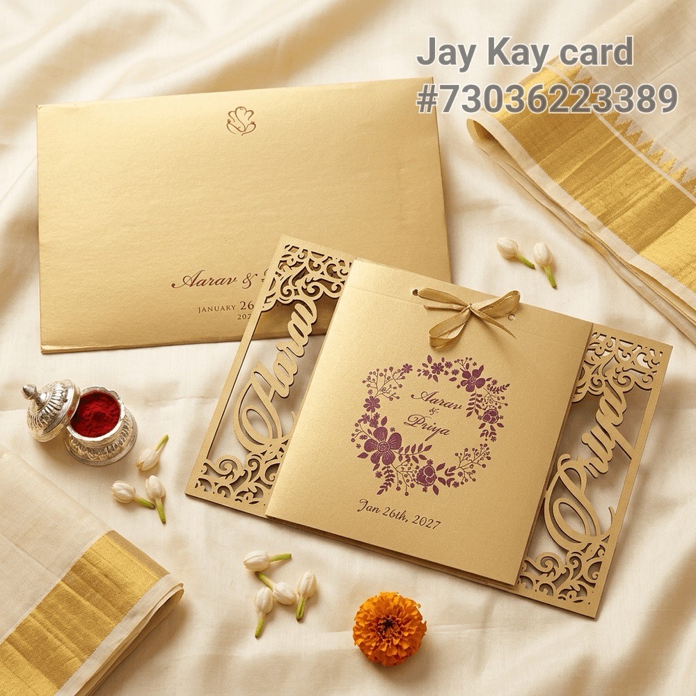 Elegant Laser Cut Invitation Card-229