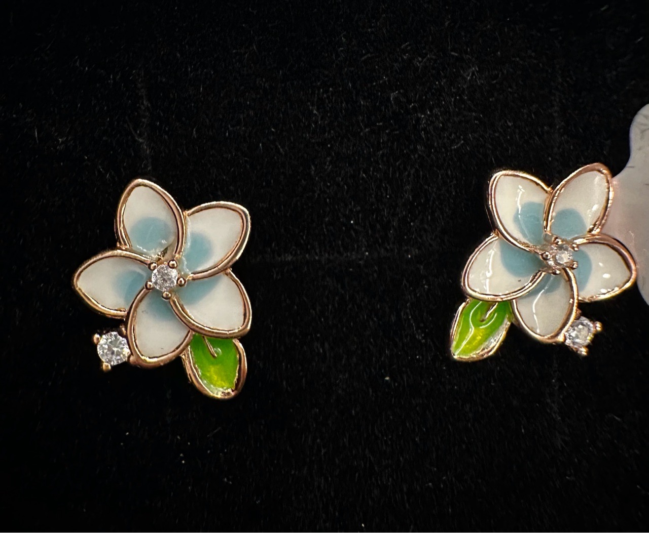Floral Enamel Earrings view 2