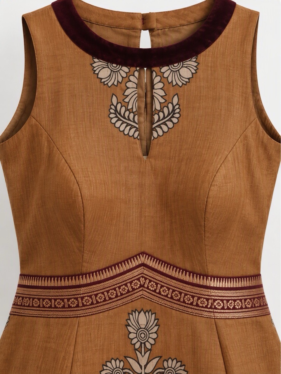 Mustard Kalamkari A-line Dress view 3