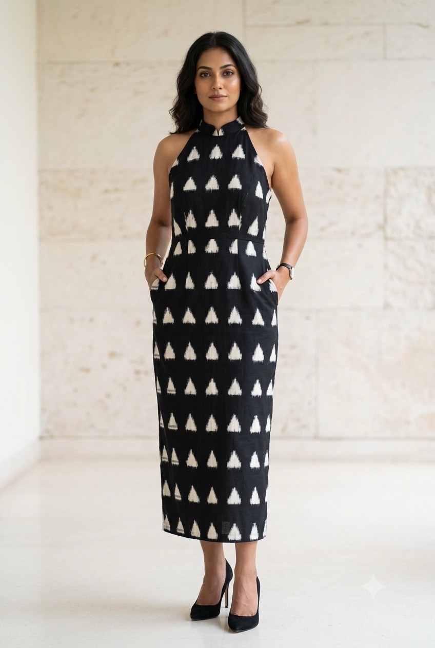 Black and White Ikat Dress view 2