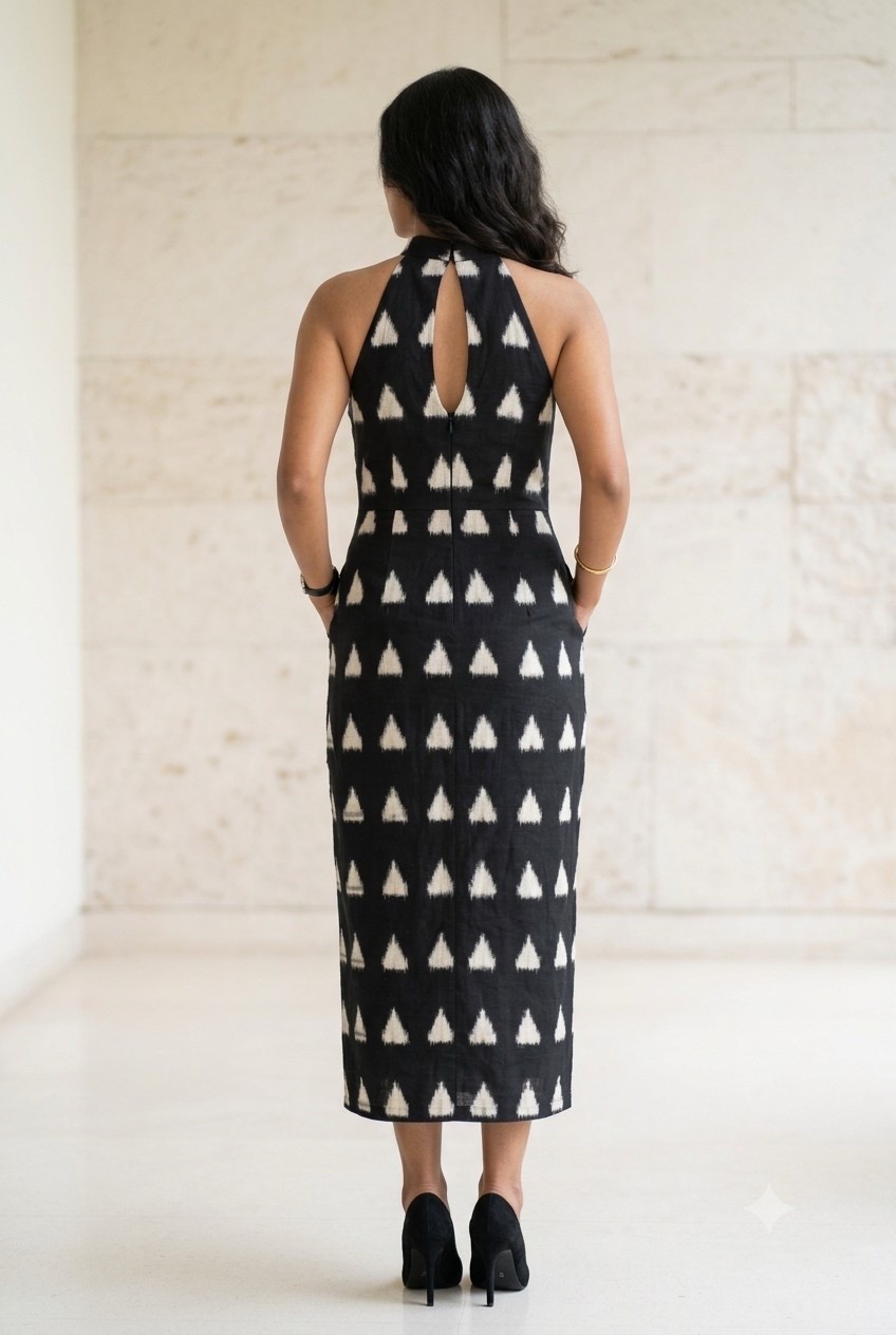 Black and White Ikat Dress view 3
