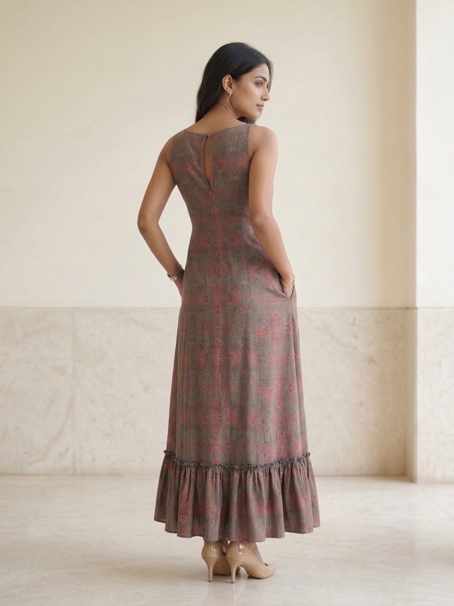 Maxi Ruffle Cotton Dress view 3