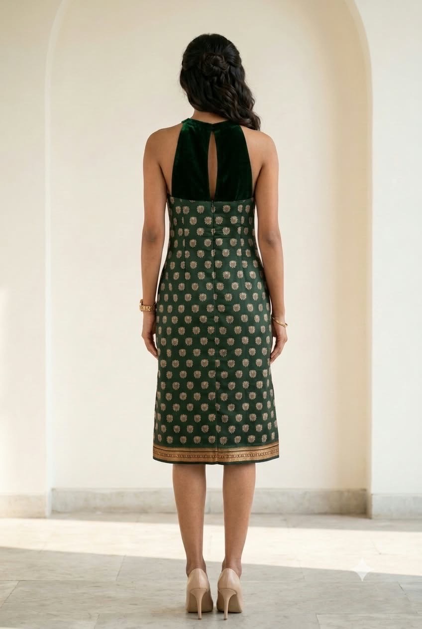 Halter Neck Kalamkari Midi Dress view 2