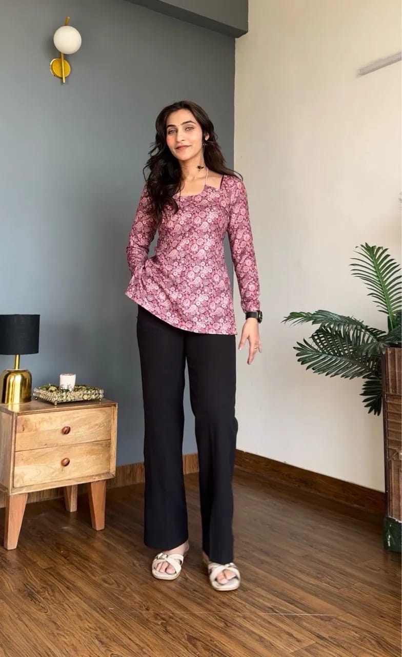 Halter Neck Woolen Kurti view 5