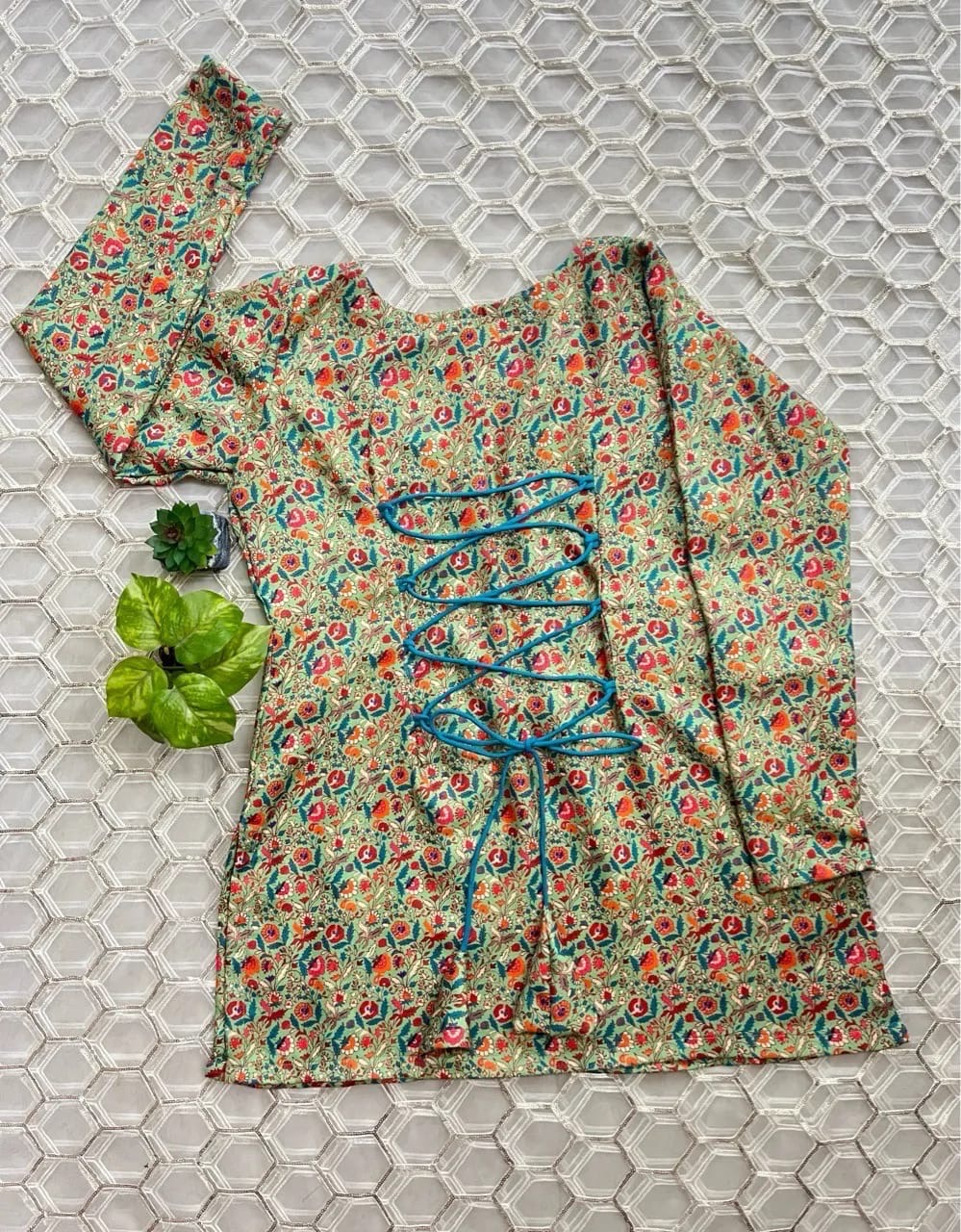Woolen Corset Kurti with Square Neck view 6