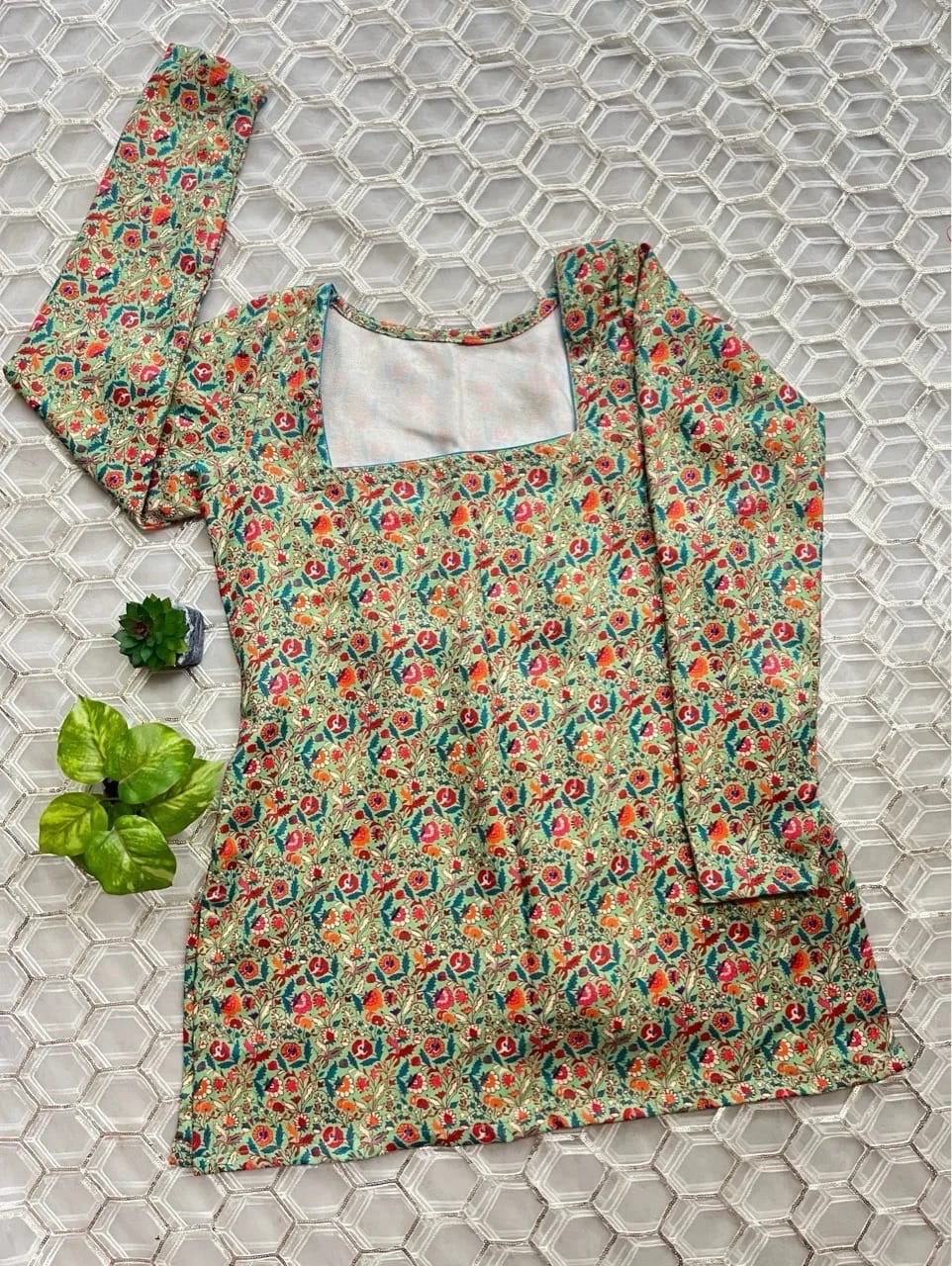 Woolen Corset Kurti with Square Neck view 5