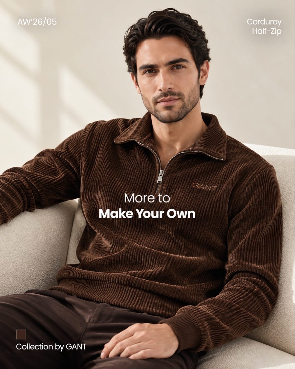 GANT Corduroy Half-Zip Sweater view 2