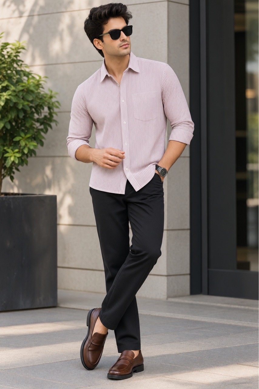 Men's Striped Casual Shirt view 2