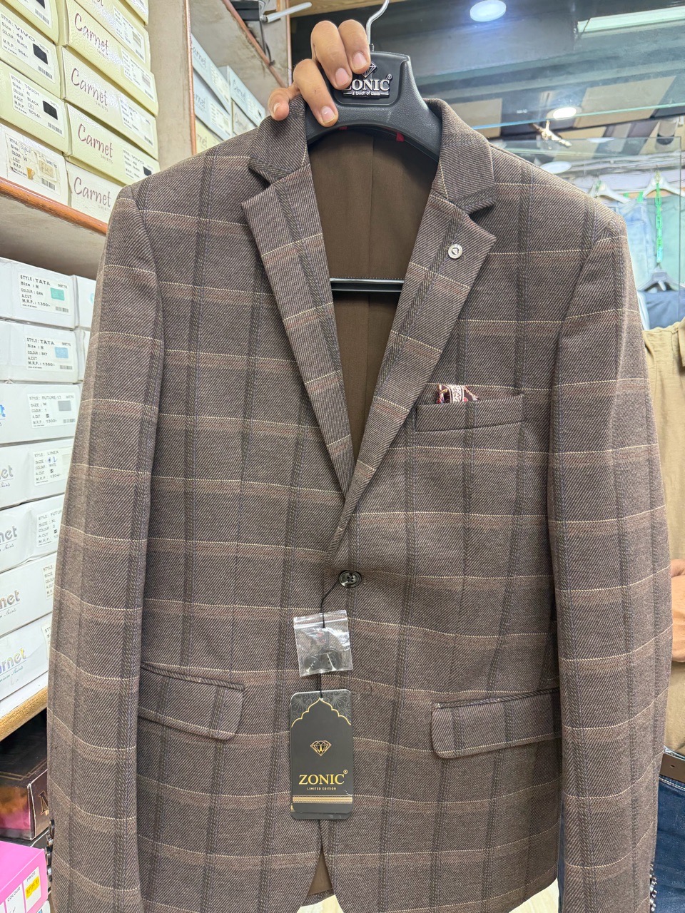 Zonic Brown Checked Blazer view 2