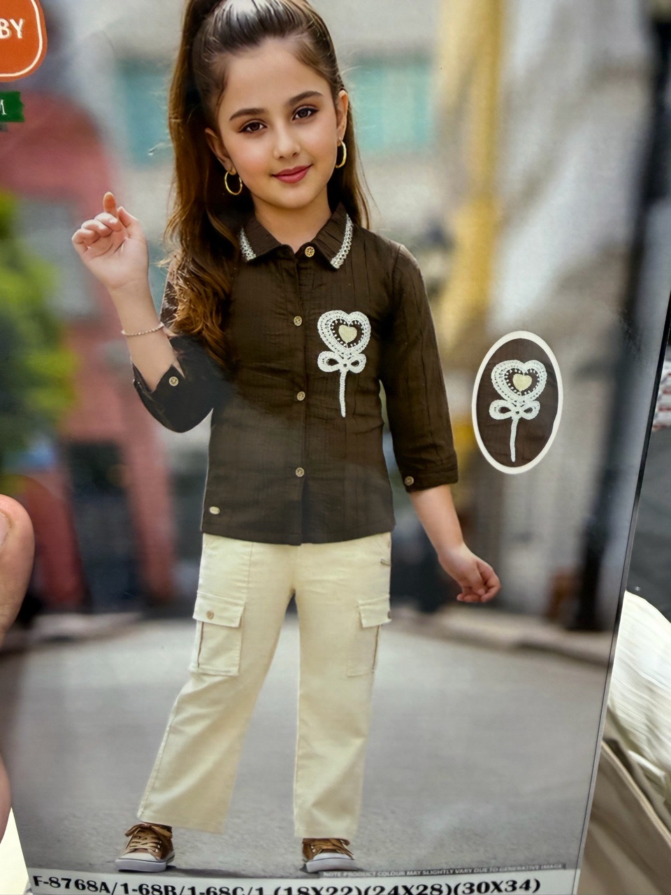 Brown Cotton Shirt with Cargo Pants view 2