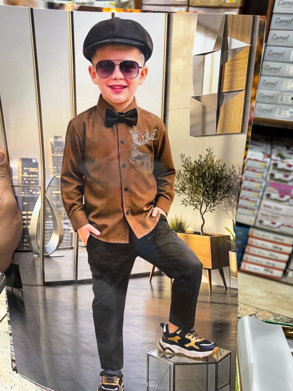 Brown Kids Dress Shirt view 2