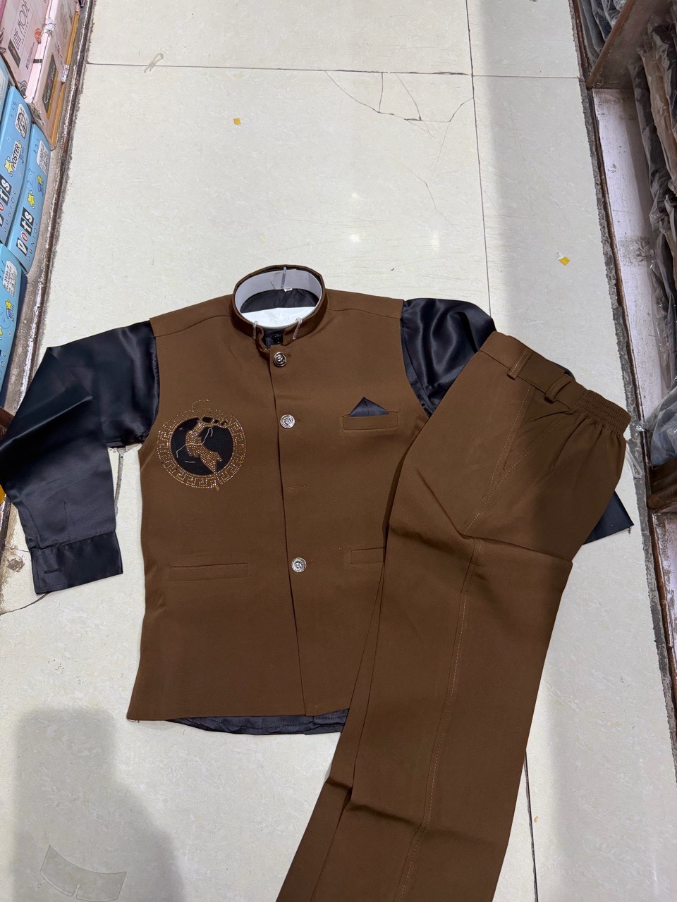 Brown Ethnic Jacket Set view 2