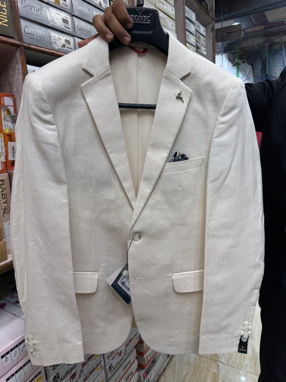 Zonic White Linen Blazer view 2