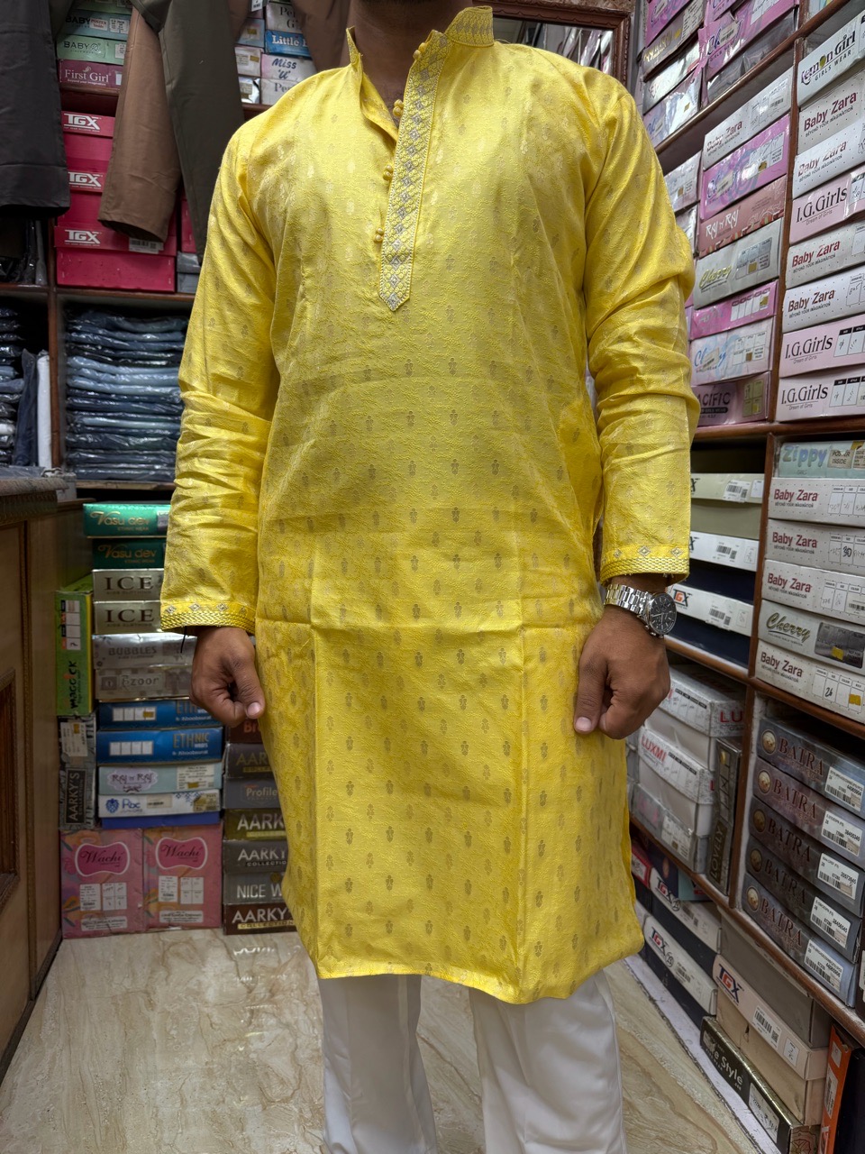 Yellow Ethnic Kurta view 2